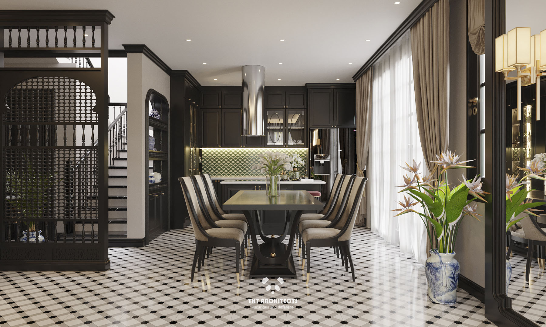 tht architects - Indochine home quận 7 - phòng khách bếp 07